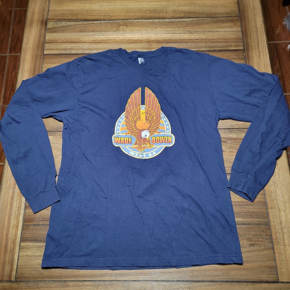 Wade Bowen LS Dk. Blue Unisex Tee (Standard American) - Size Large